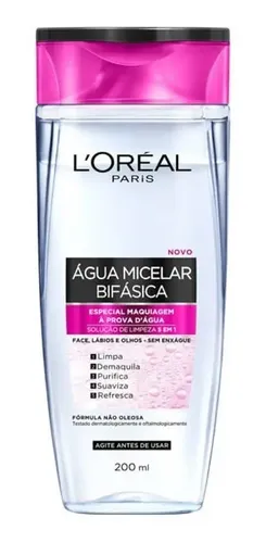 Agua Micelar Loreal Paris Limpeza 5 Em 1 200ml Demaquilante