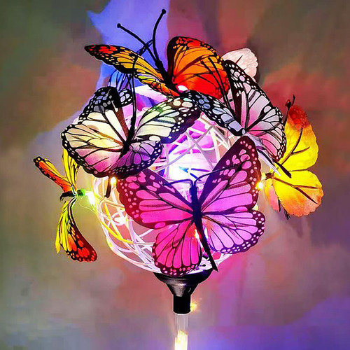 Luz Led De Colores Para Enchufe De Tierra Para Jardín De Flo