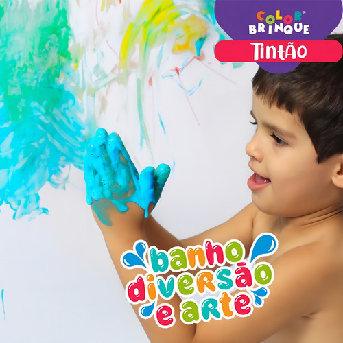 Pintura colorante hecha con jabón para jugar y pintar en el baño