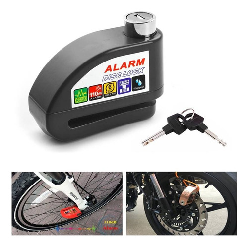 Candado De Disco Con Alarma Para Moto