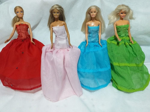 Vestido Para Barbie ,similar Muñeca Princesa Lote 5 Vestidos (Usado)