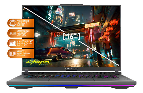 Laptop Gamer Asus Rog Strix G16 Nvidia Geforce Rtx 4060 8gb Intel I7 13650hx 64gb Ram 1.5tb Ssd 16 Windows 11 Home Teclado En Español Mouse Dxt Gaming