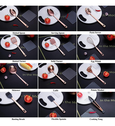 Conjunto De Utensilios De Cocina De Cobre, 13 Piezas Utensil