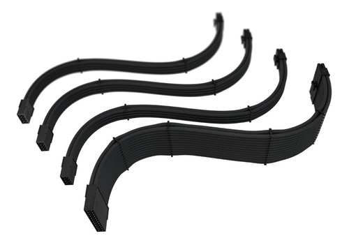 Imagem 2 de 6 de Kit Cabos Sleeve Preto Extensor Rise Mode Premium Full Black