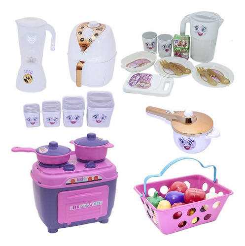 Cozinha Menina Brinquedo Fogão Pote Jantar Kit 35pç