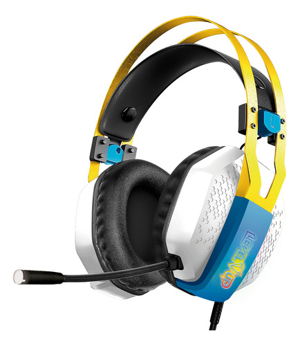 Auricular Gamer Con Led Level Up Perseo Para Ps5, Pc, Xbox Blanco