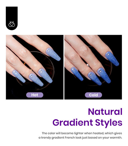 Kit 6 Esmaltes De Gel Para Uñas Coleccion Enchanting Aura 6 Colors Colors Changing Gel Polish