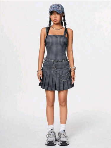 Vestido Icon Importado Rayado Tendencia Officecore Y2k Shein