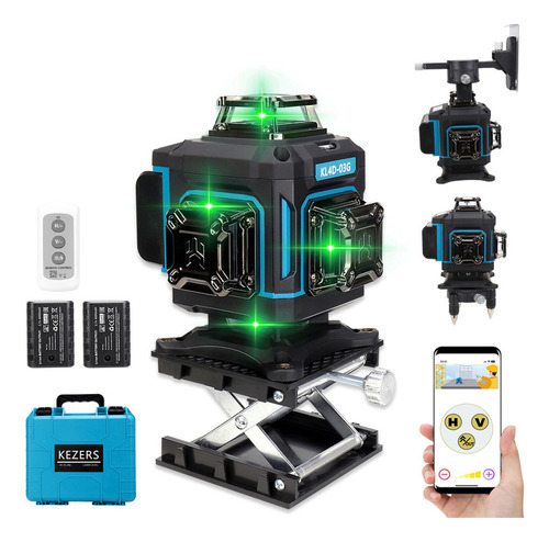 Nível A Laser Kezers 4d Com Display De 16 Linhas E
