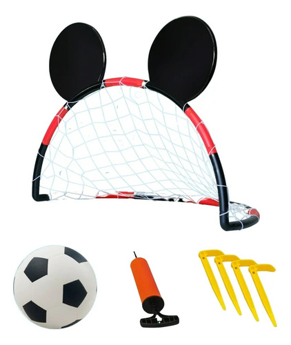 Mini Porteria Mickey Mouse Color Rojo Y Negro