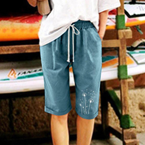 Mn Pantalones Cortos De Lino De Algodón De Talla Grande Con