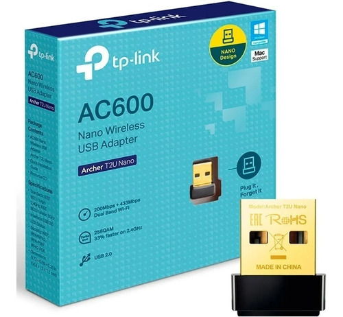 Placa De Red Tp Link Archer T2u Nano Usb Ac600 Dual Band