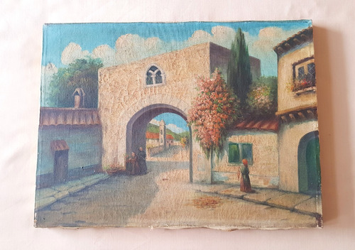 Antiguo Y Bellísimo Cuadro Pintado Al Óleo