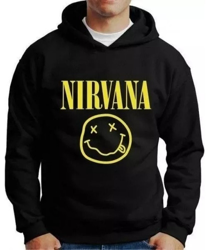 Moletom Nirvana Rock Smile, Banda Music Blusa De Frio 
