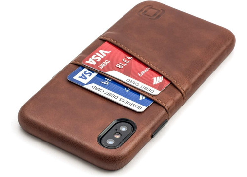 Funda Marron Tipo Billetera Para iPhone X/xs