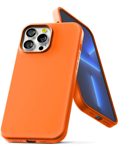 Funda Para iPhone 13 Pro Max Naranja Sedosa