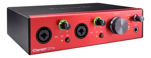 Interfaz de audio Focusrite Clarett 2Pre roja 3ra gen