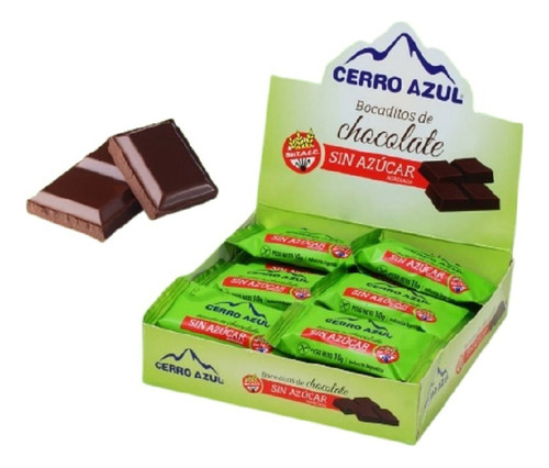 Caja 16 Bocaditos Chocolate Sin Azucar S/ Tacc Cerro Azul Dw