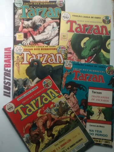 Kit Tarzan 05 Revistas 2ª Série Em Cores (nºs 16 A 20) 1974