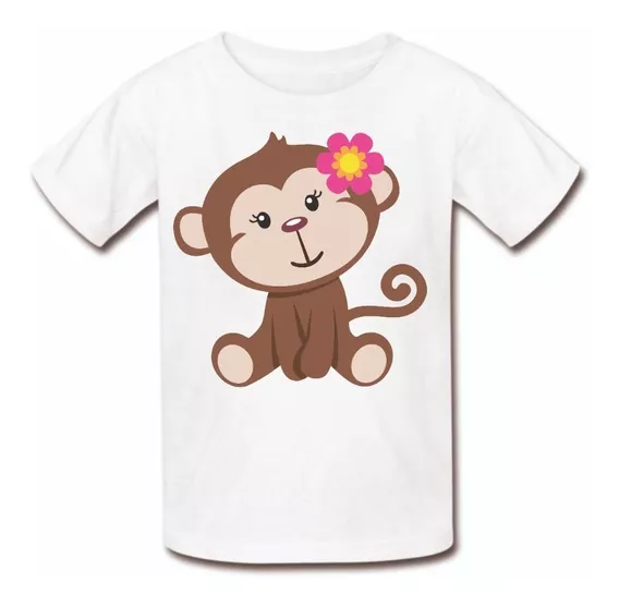 Camiseta Infantil Safari Macaco Macaquinho Menino Menina