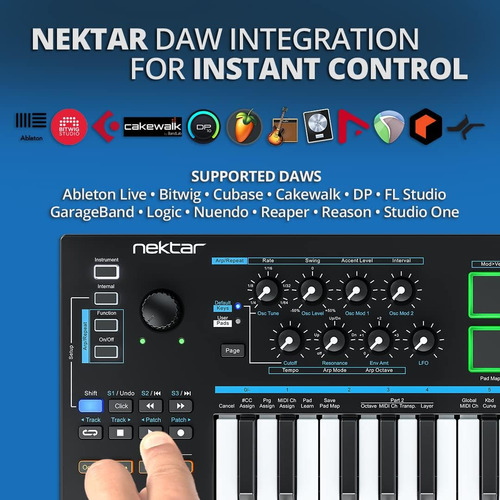 Nektar Impact Lx Mini Teclado Controlador Midi Usb Con Daw