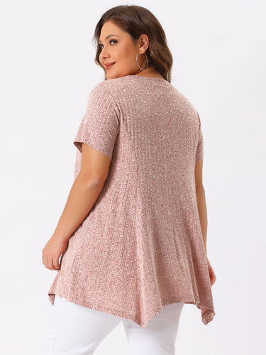 A Blusas Talla Grande Tops Informal Con Dobladillo De