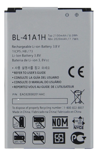 Bateria Bl-41a1h Para LG F60 Bl-41a1h Con Garantia 100%