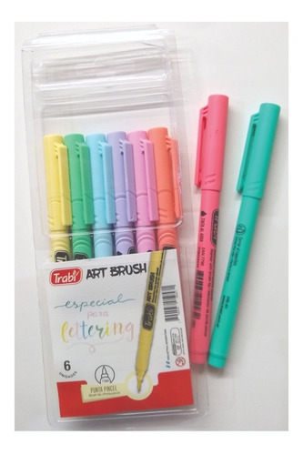 Marcador Punta De Pincel Trabi Lettering 8 U. Pastel Devoto