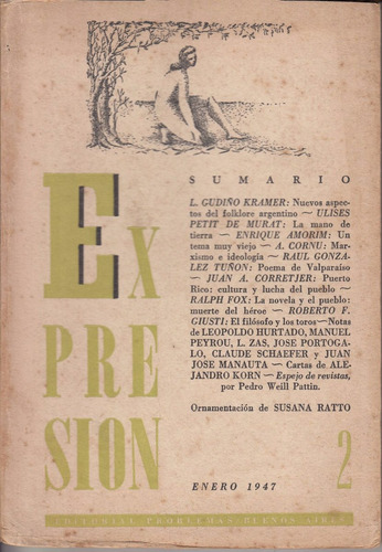 Expresion N° 2 Raul Gonzalez Tuñon Ilustra Susana Ratto 1947