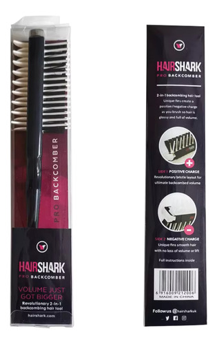 Cepillo Voluminizador 2 En 1 Hair Shark Pro Backcomber