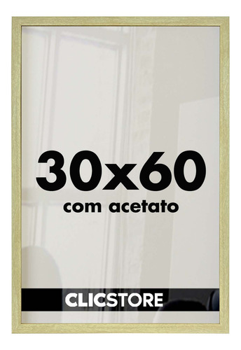 Kit 2 Moldura 30x60 Quadro Acetato Arte Decorativo Corredor Cor Carvalho Liso