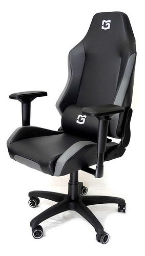 Silla Gamer Butaca - 4d - Reclinable 180° 150kg - Premium Color Negro Con Gris Material Del Tapizado Pu