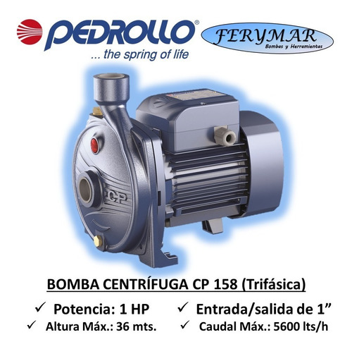 Bomba Centrifuga Pedrollo Cp158 1 Hp Trifasica Italiana