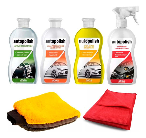 Kit Lavado Premium Extra Brillo Autopolish X 6 Productos