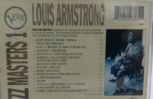 Cd Louis Armstrong -jazz Masters 1 - 1994 (Usado)