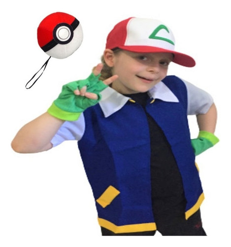 Fantasia Cosplay Ash Ketchun - Entrenador Pokémon
