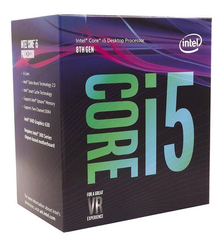 Processador gamer Intel Core i5-8400 CM8068403358811 de 6 núcleos e 2.8GHz de frequência com gráfica integrada