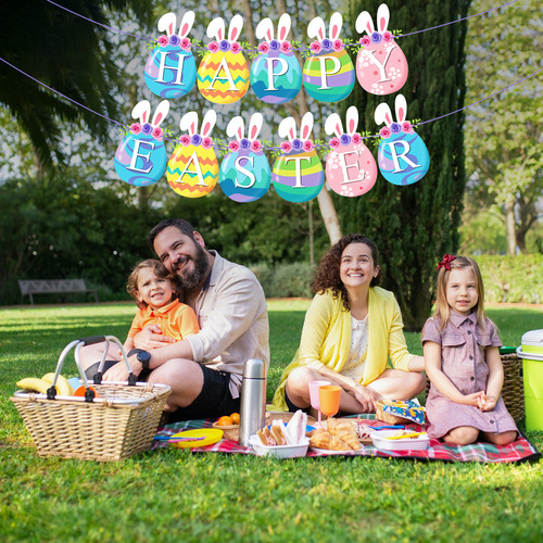 Hjb Colorida Guirnalda De Pascua Para Fiestas De Primavera