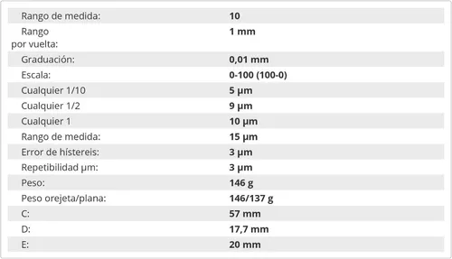 Reloj comparador 0 - 10 mm di-0003