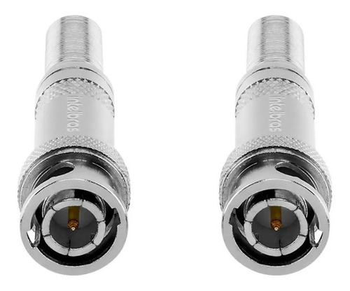Kit Com 10 Conector Bnc Metal 6mm C/ Mola E Parafuso
