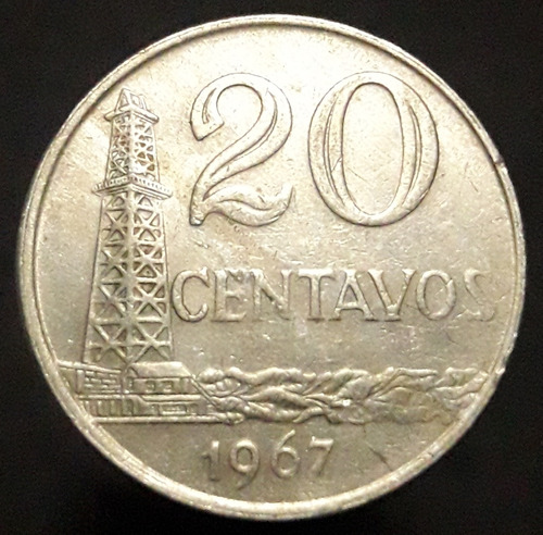 Moneda Brasil 20 Centavos 1970 