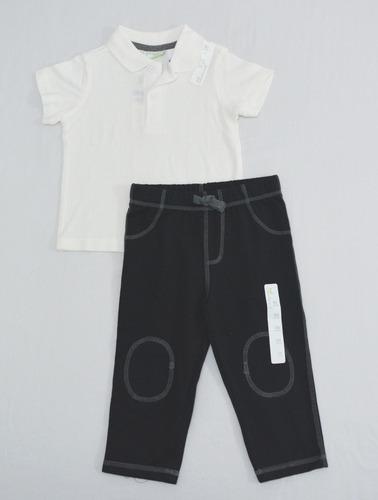 Ropa De Niño 24 Meses Set De Camisa Blanca Y Sudadera Negra