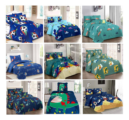 Cubrecama Quilt Infantil Liviano 1.5 Pza +funda 50x70 Niño