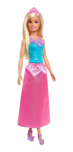 Mu eca Barbie Fantas a Princesa Vestido Azul Y Rosa