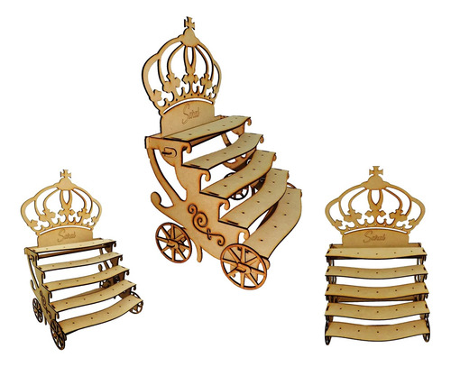 Carroza Porta Chupetines Con Corona ! -candy Bar- Fibrofacil