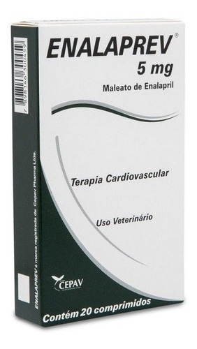 3 Enalaprev 5mg 20 Comprimidos Cepav Para Cães Vasodilatador