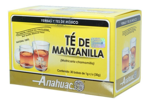 Imagen 1 de 2 de Te Manzanilla (30 Sobres) Anahuac