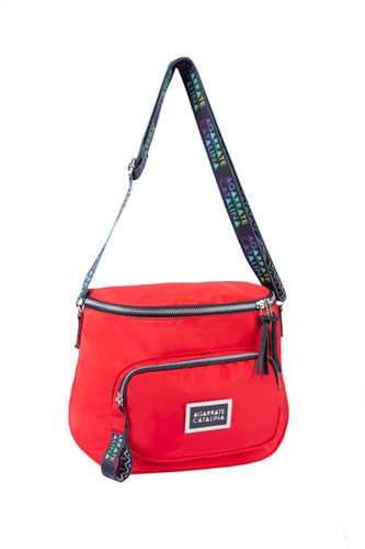 Carteron Urbana Bandolera Nylon Agarrate Catalina Color Rojo