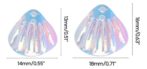 Mini Glit Con Forma De Conchas Marinas De Resina Brillante C