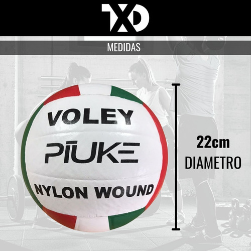 Pelota Voley Cuero Sintético Tricolor Entrenamiento Volley